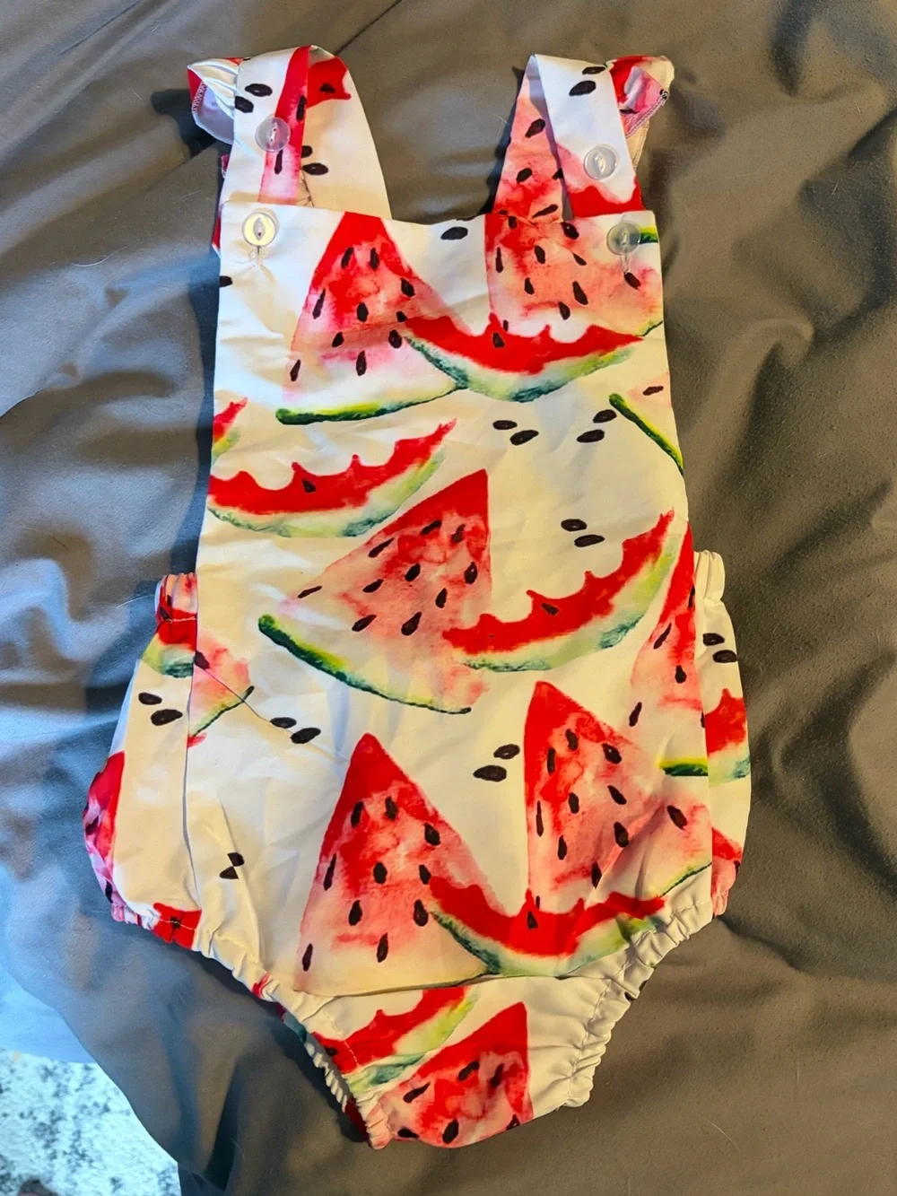Boutique‎ Watermelon Bubble Romper Baby Girl Summer Sunsuit 6-12 Months